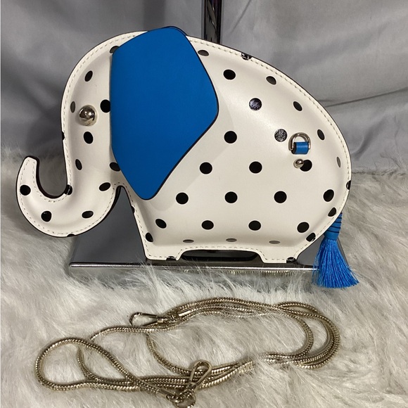 Kate Spade Tiny Cabana Polka Dot Elephant Leather Crossbody EUC - Picture 14 of 14
